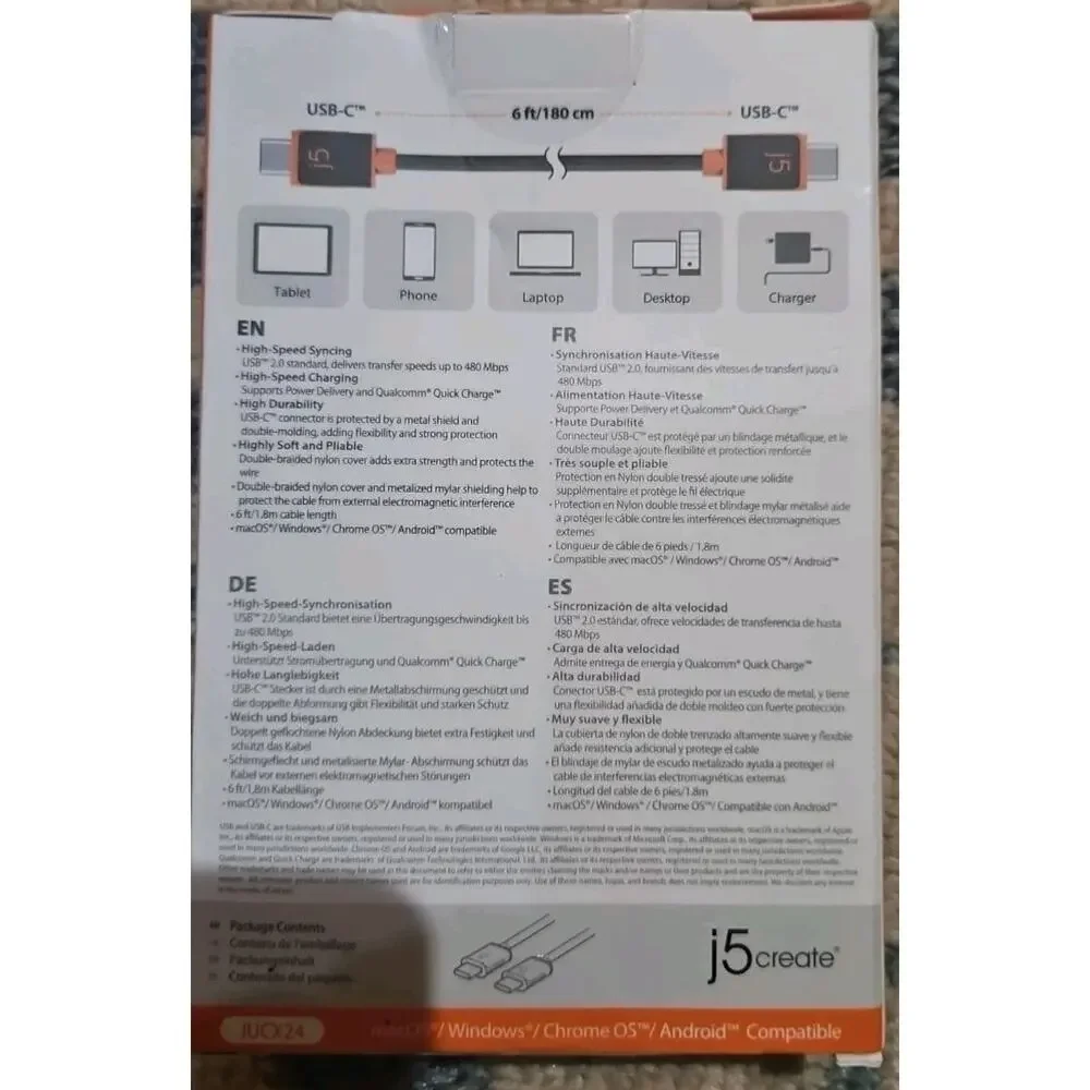 USB-C to USB-C Sync & Charge Cable NEW